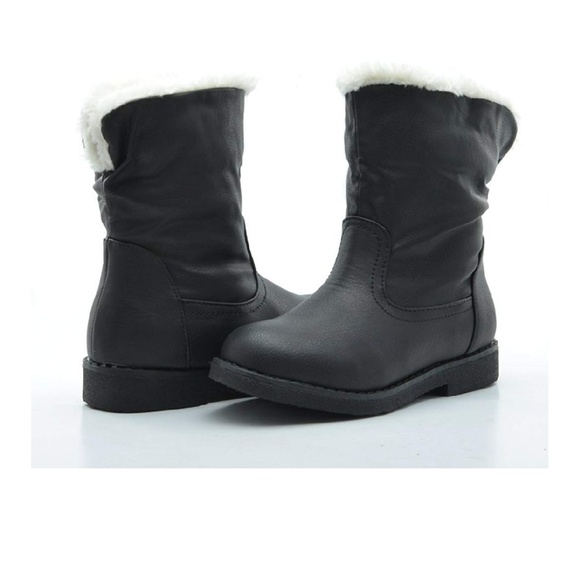 Black boots with cream fur - Picture 2 of 5